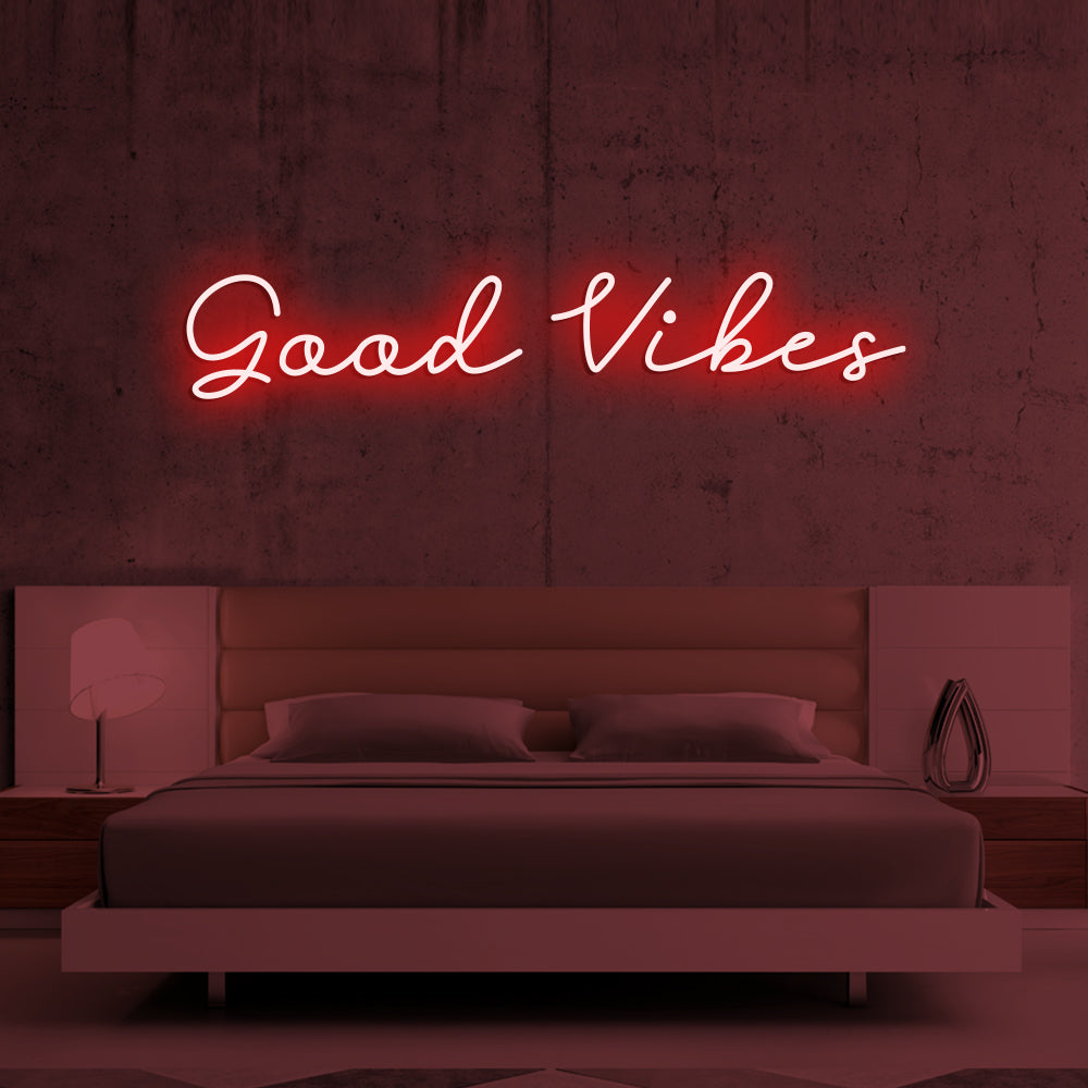 Good Vibes Neon Sign - LED Neon Sign For Gifts, Room Decor