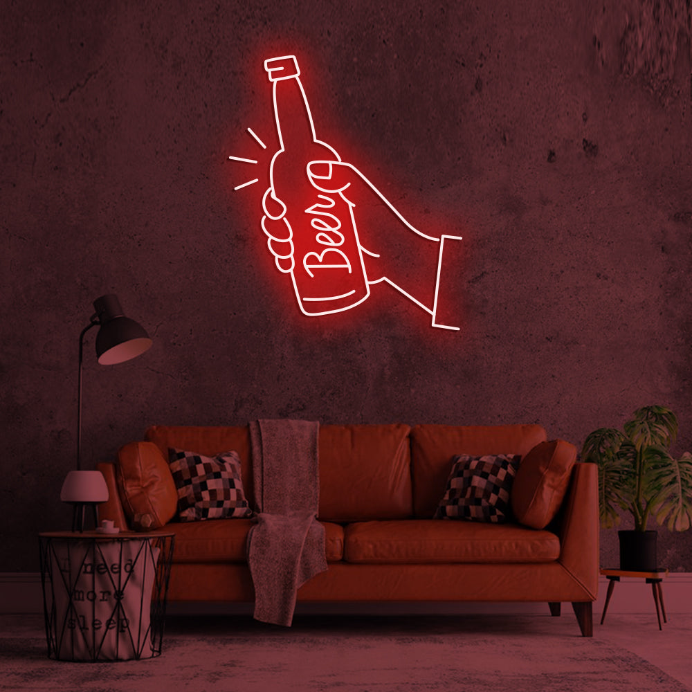 Beer Neon Sign - LED Neon Sign For Gifts, Room Decor
