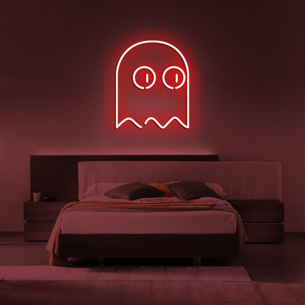 Gamer Ghost Neon Sign - LED Neon Sign For Gifts, Room Decor