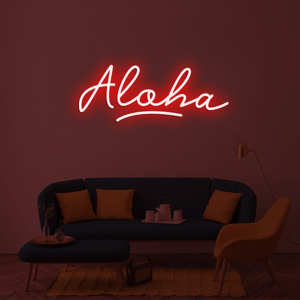 Aloha Neon Sign - LED Neon Sign For Gifts, Room Decor