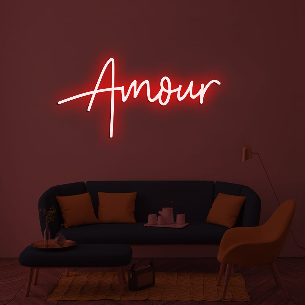 Amour Neon Sign - LED Neon Sign For Gifts, Room Decor
