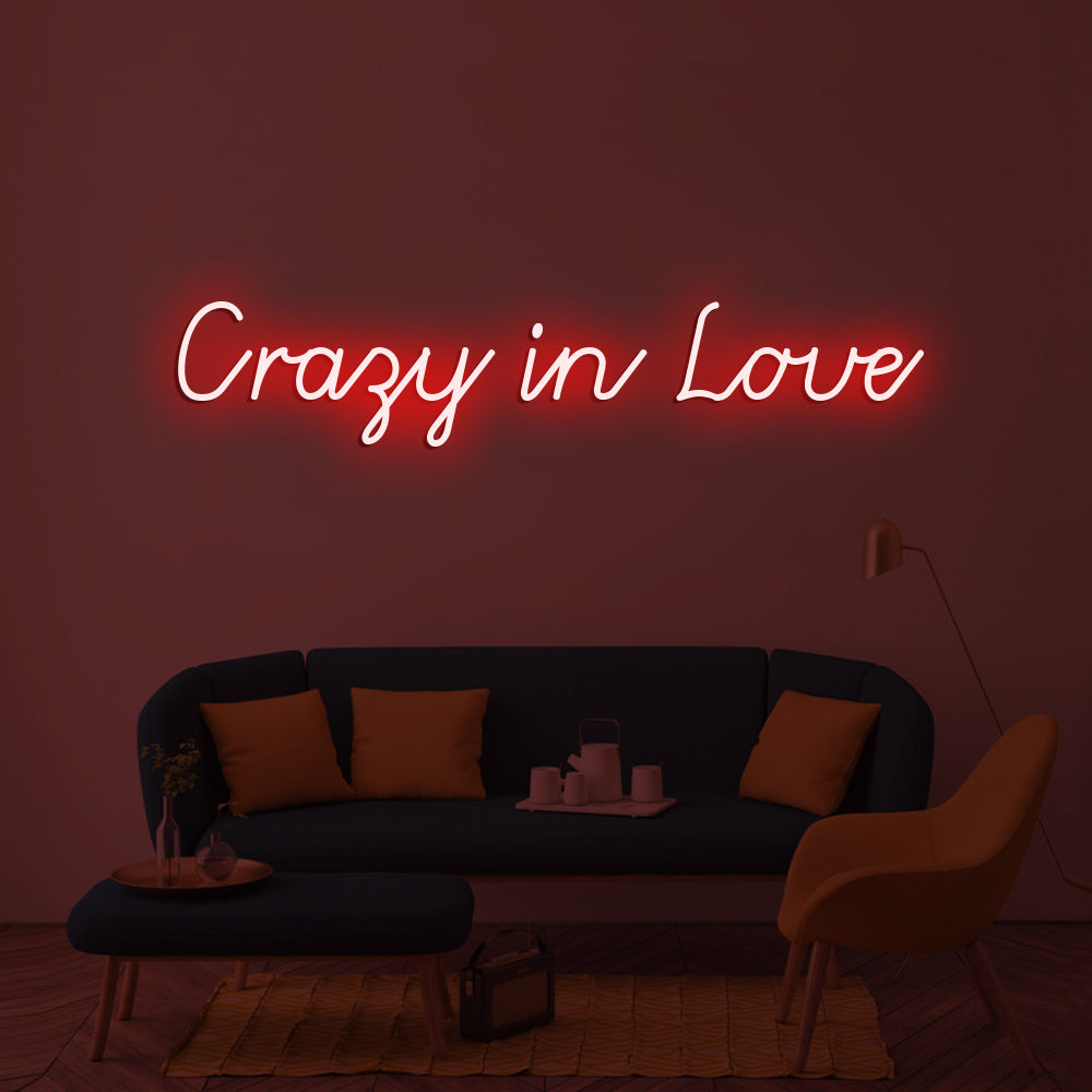 Crazy In LoveNeon Sign - LED Neon Sign For Gifts, Room Decor, Wedding Decor