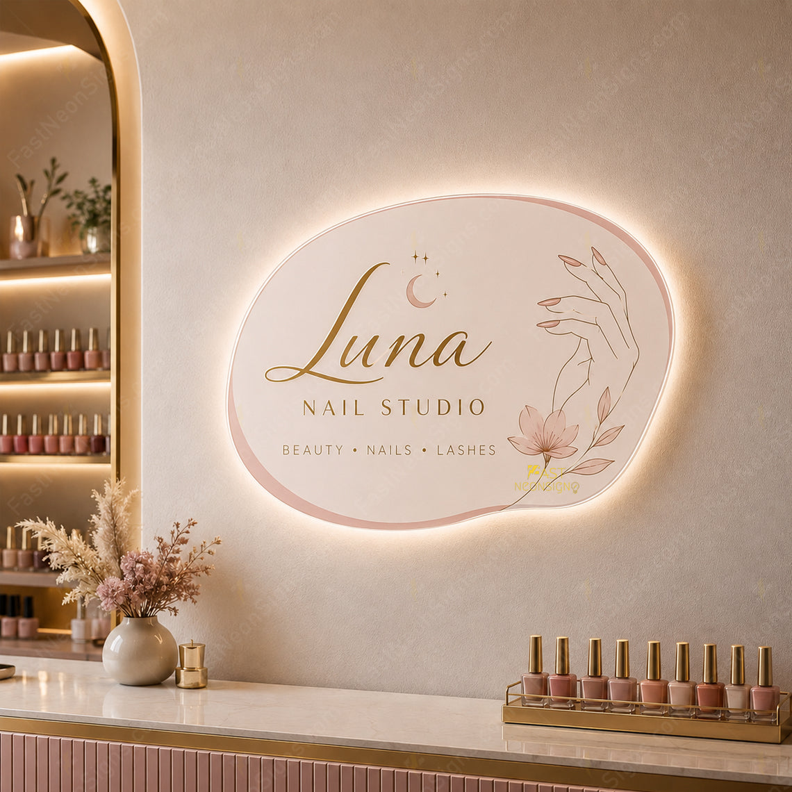 Custom Ultra-Thin Acrylic Light Box Sign For Nail Salon – LED Beauty Studio Logo Sign