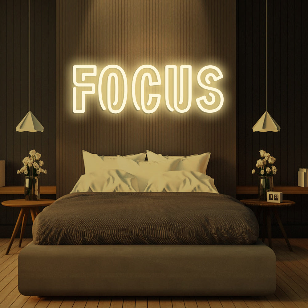 Focus Neon Sign - LED Neon Sign For Gifts, Room Decor