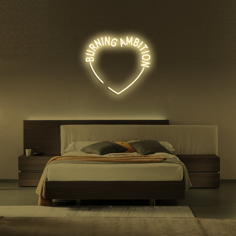 Burning Ambition Neon Sign - LED Neon Sign For Gifts, Room Decor