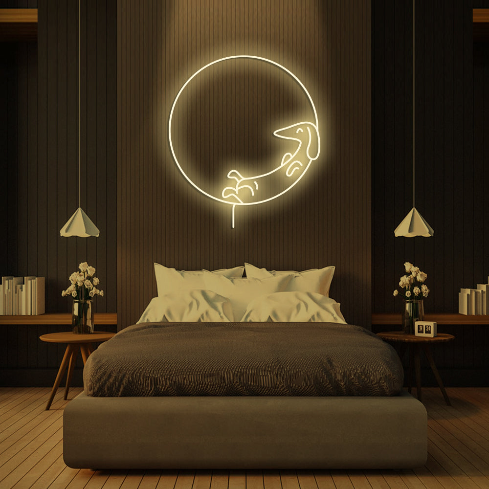 Dog Chilling Neon Sign - LED Neon Sign For Gifts, Room Decor