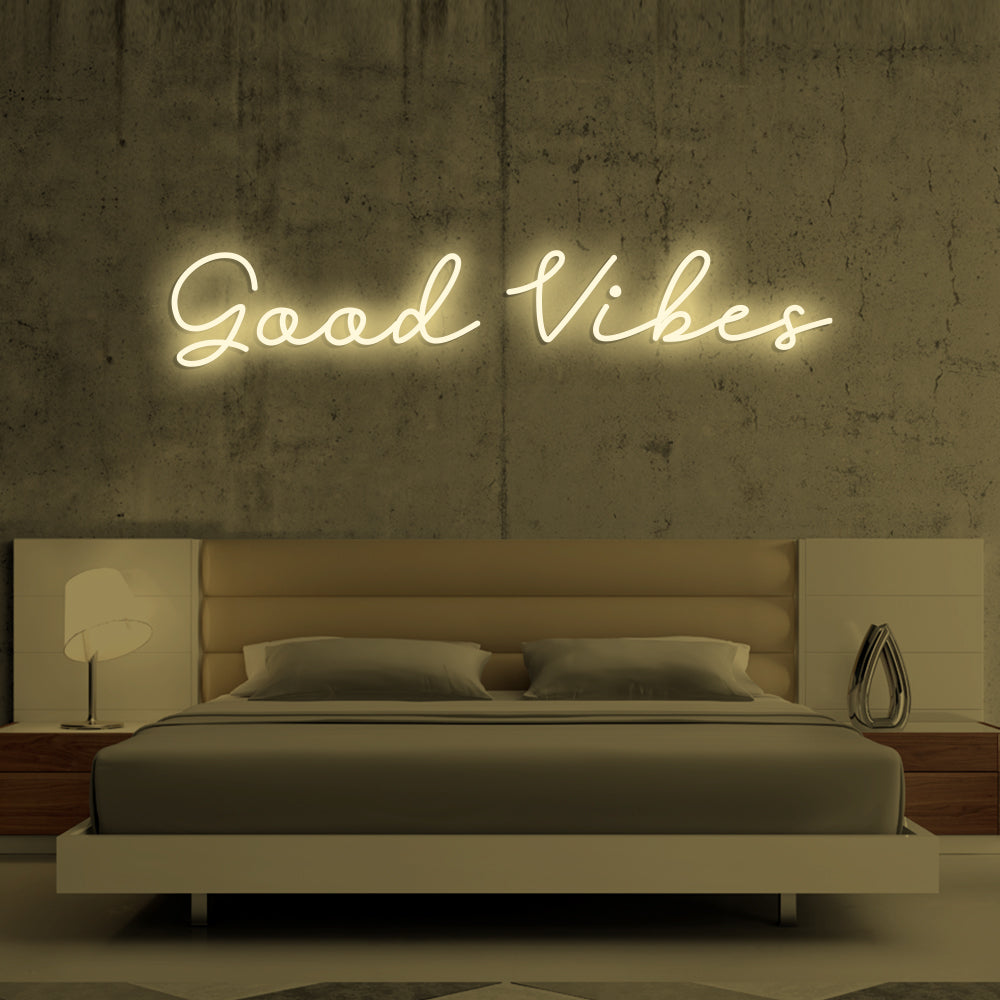 Good Vibes Neon Sign - LED Neon Sign For Gifts, Room Decor