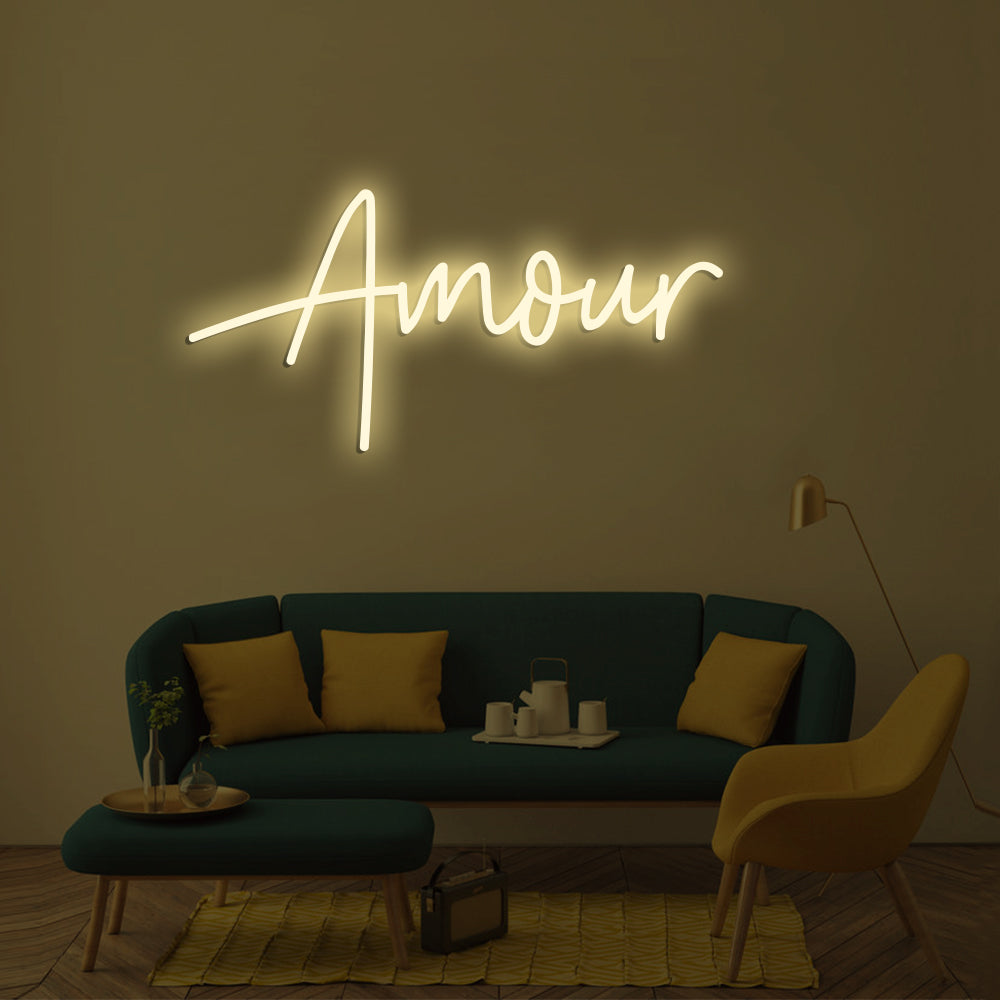 Amour Neon Sign - LED Neon Sign For Gifts, Room Decor