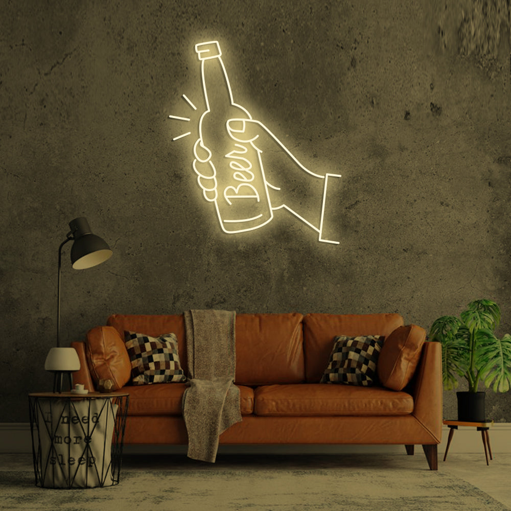 Beer Neon Sign - LED Neon Sign For Gifts, Room Decor