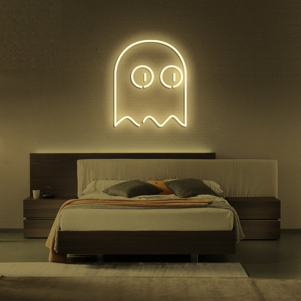 Gamer Ghost Neon Sign - LED Neon Sign For Gifts, Room Decor