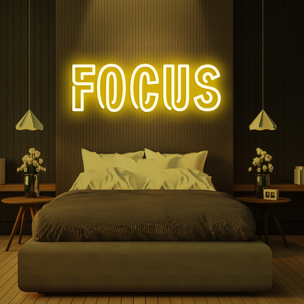 Focus Neon Sign - LED Neon Sign For Gifts, Room Decor