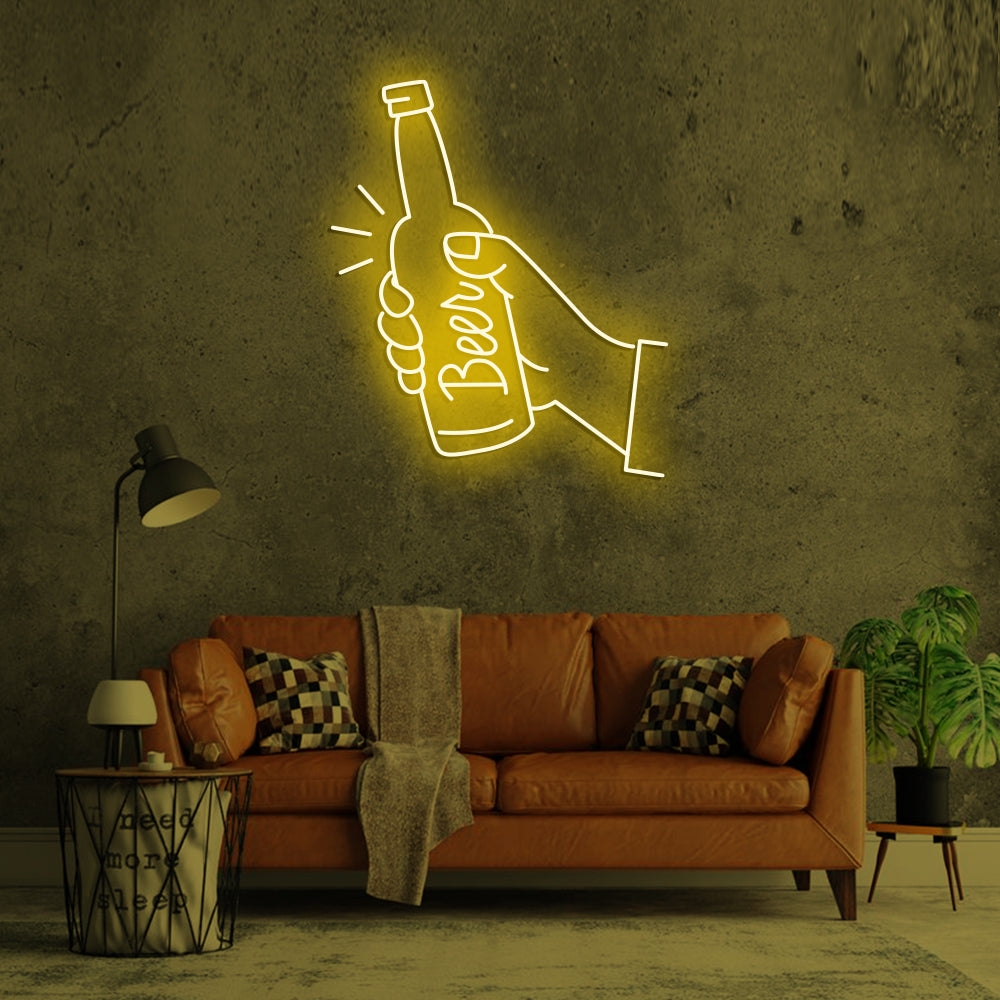Beer Neon Sign - LED Neon Sign For Gifts, Room Decor