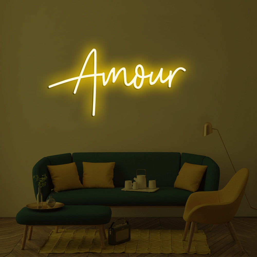 Amour Neon Sign - LED Neon Sign For Gifts, Room Decor