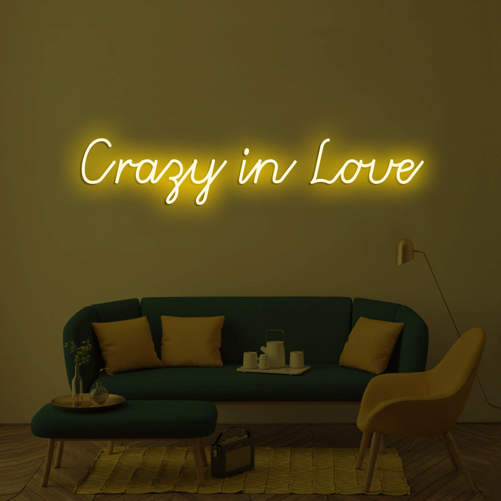 Crazy In LoveNeon Sign - LED Neon Sign For Gifts, Room Decor, Wedding Decor