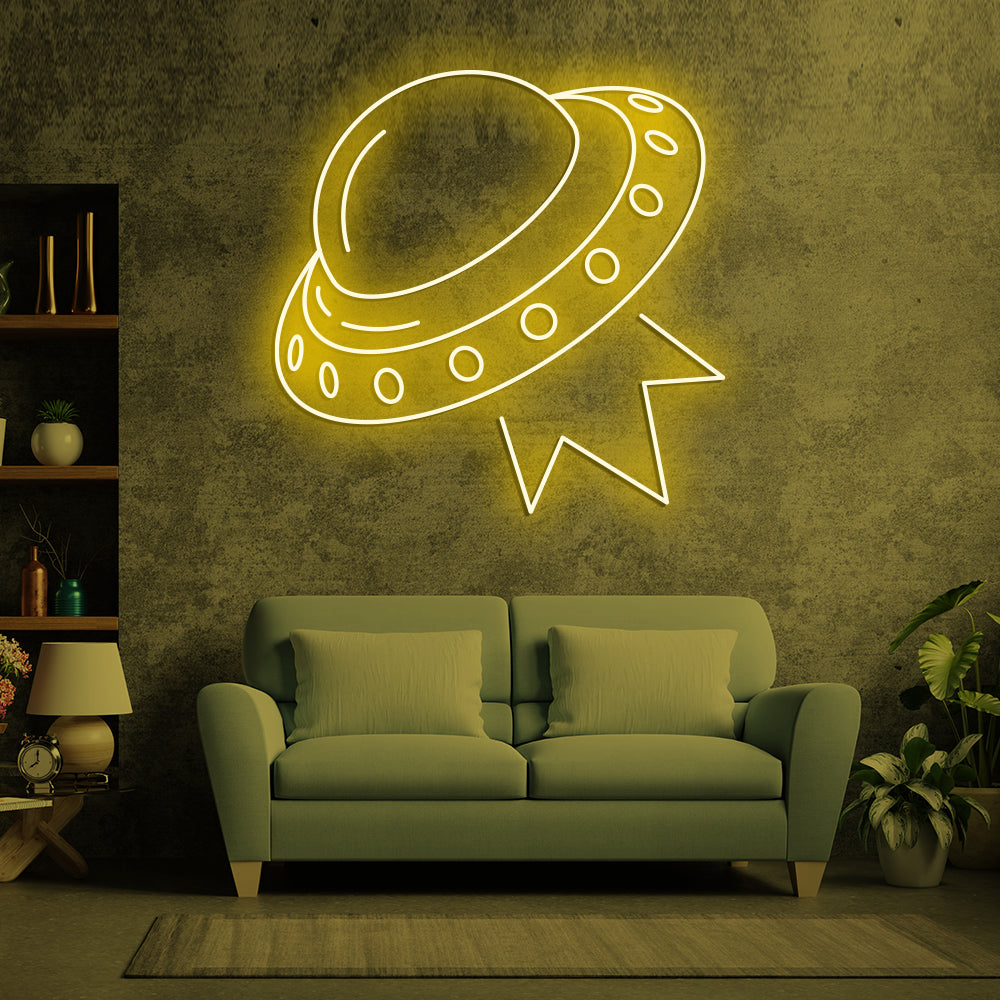 Alien Spacecraft Neon Sign - LED Neon Sign For Gifts, Room Decor