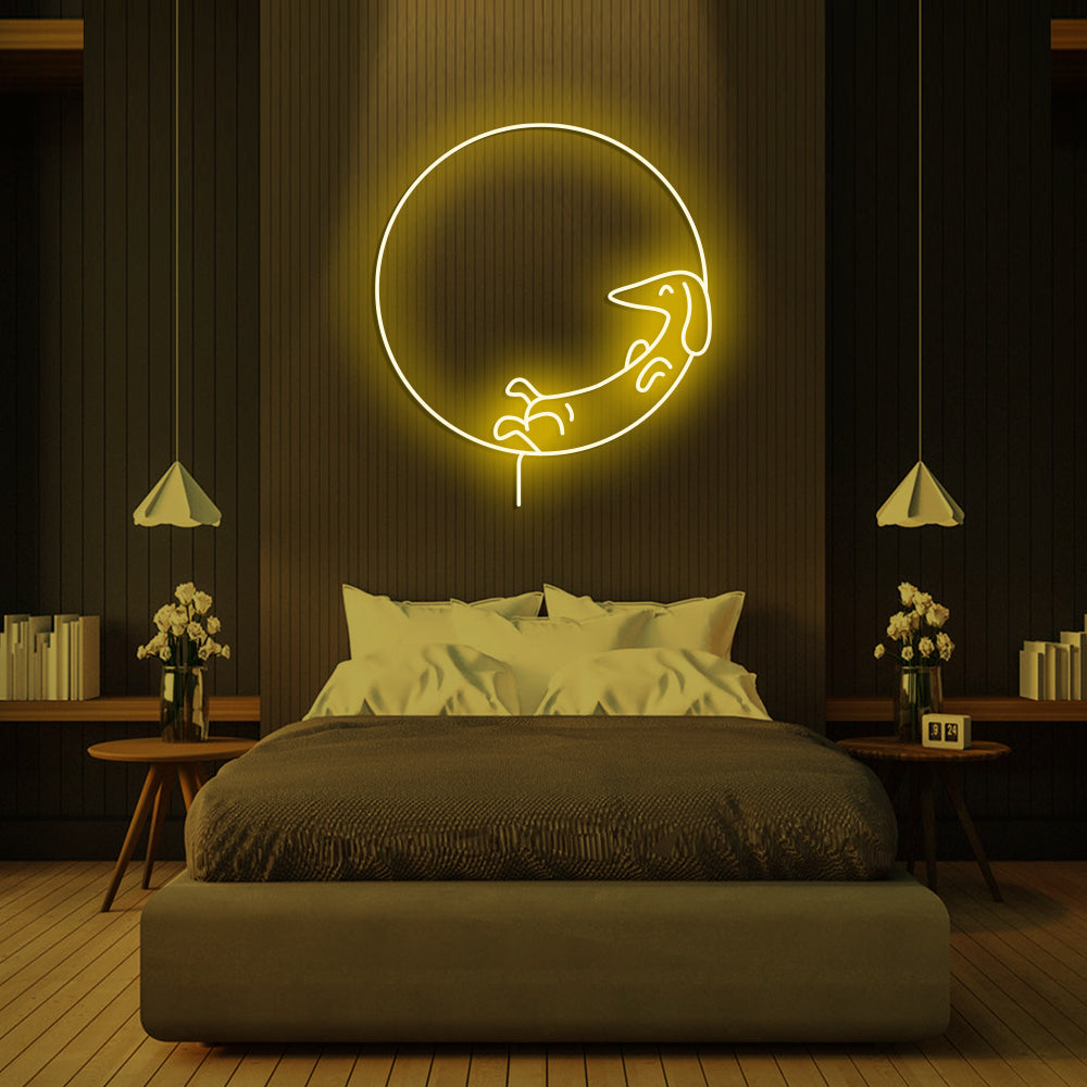 Dog Chilling Neon Sign - LED Neon Sign For Gifts, Room Decor