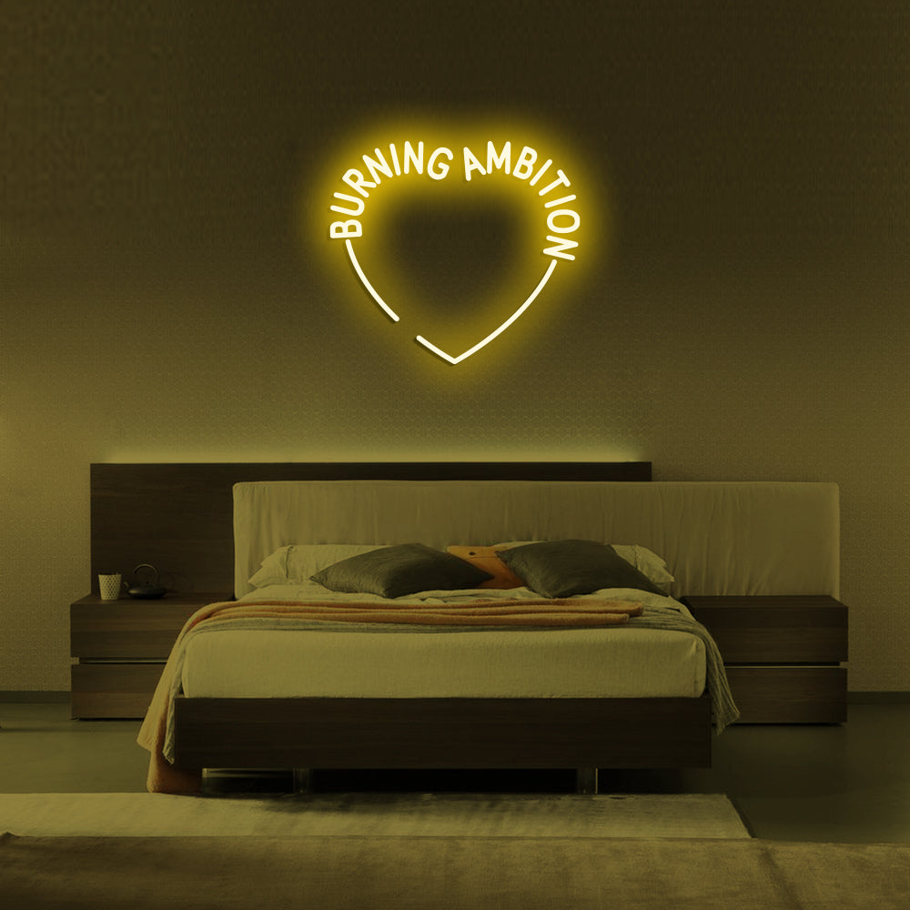 Burning Ambition Neon Sign - LED Neon Sign For Gifts, Room Decor