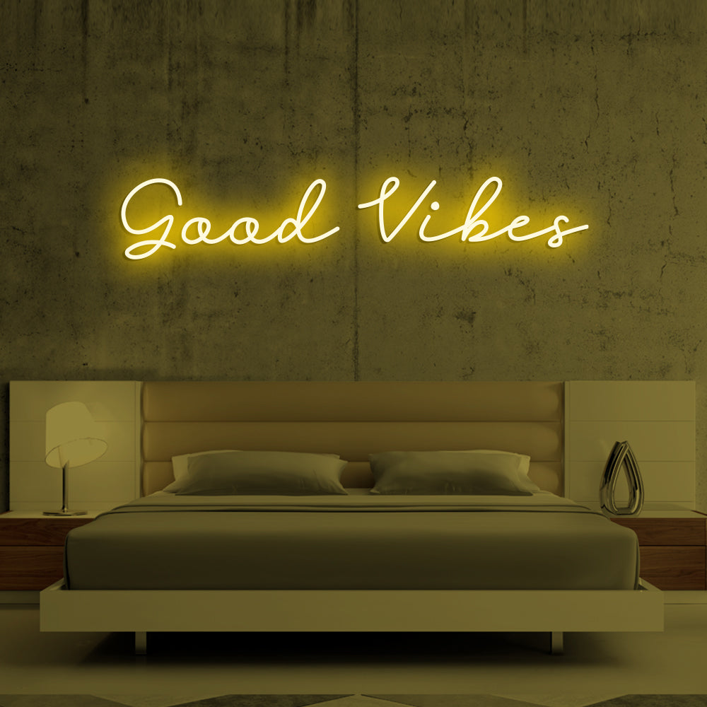Good Vibes Neon Sign - LED Neon Sign For Gifts, Room Decor