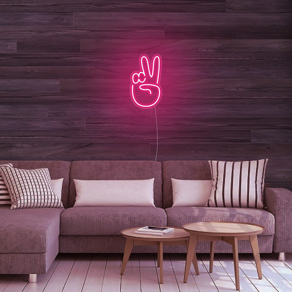 Mini Peace Finger LED Neon Signs