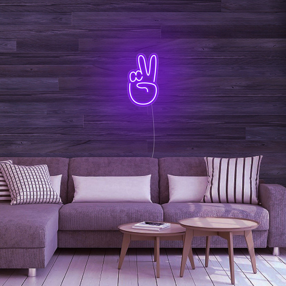 Mini Peace Finger LED Neon Signs