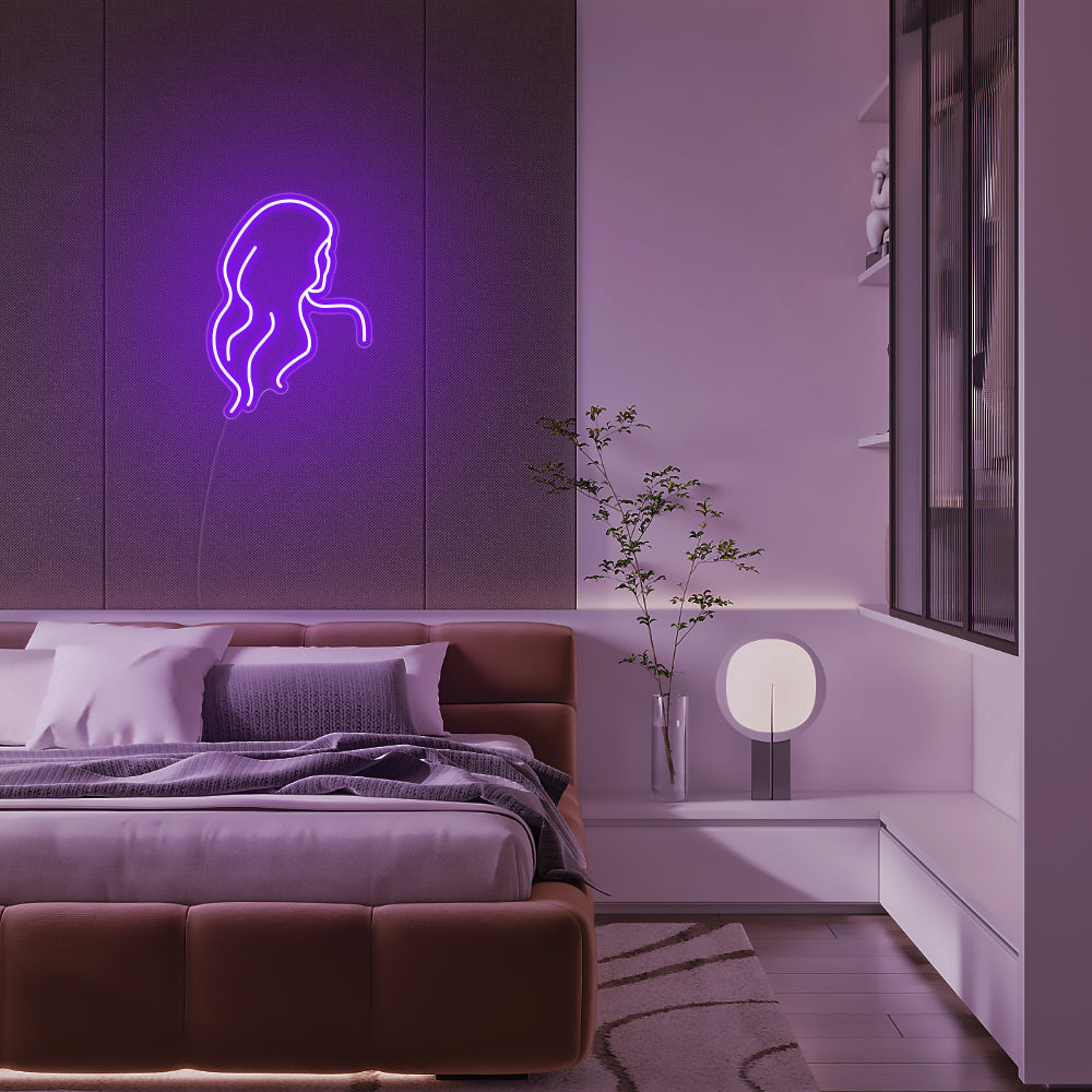 Mini Long Hair Back LED Neon Signs