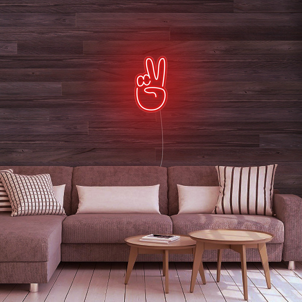 Mini Peace Finger LED Neon Signs