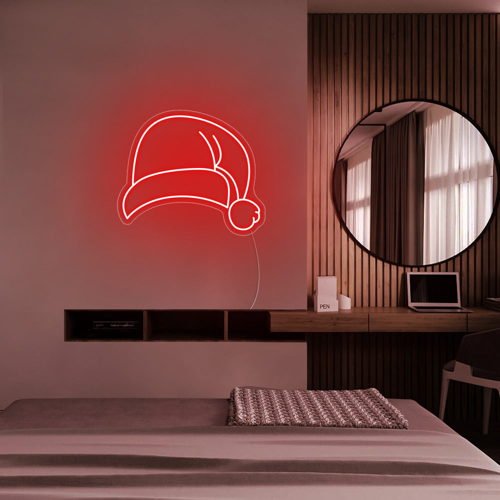 Christmas Hat LED Neon Sign - Merry Christmas Neon Sign
