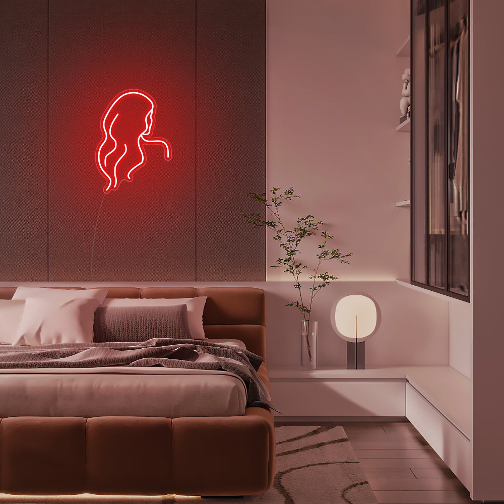 Mini Long Hair Back LED Neon Signs
