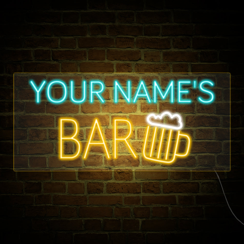 YOUR NAME'S BAR Neon Signs, Custom Your Neon Bar Sign Name Style