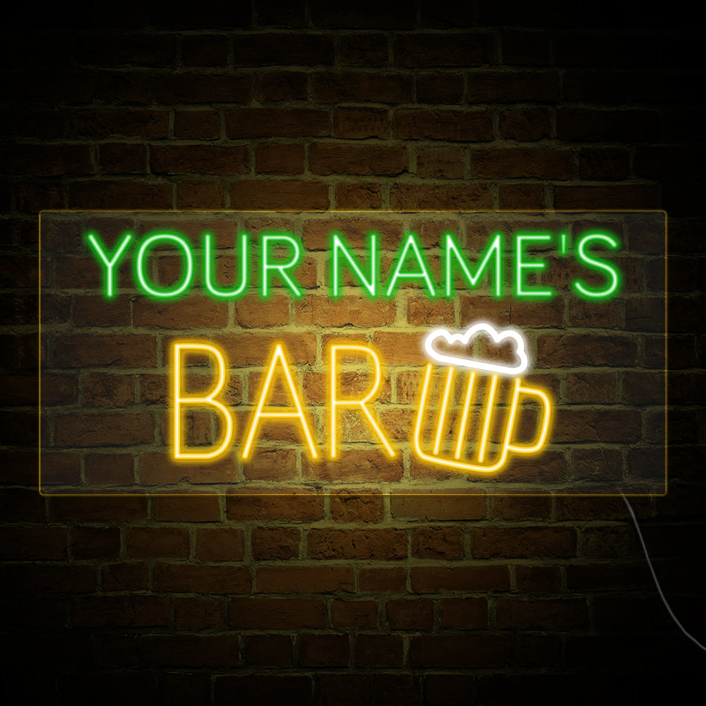 YOUR NAME'S BAR Neon Signs, Custom Your Neon Bar Sign Name Style