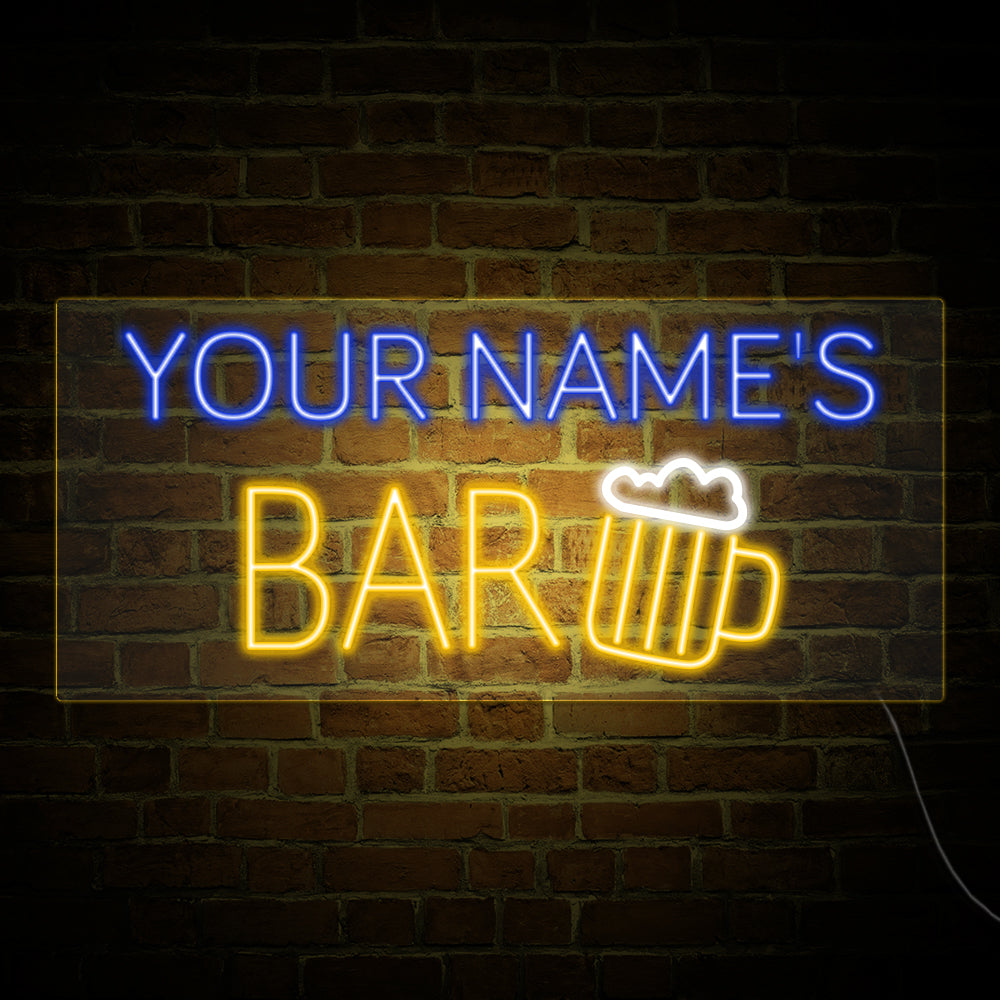 YOUR NAME'S BAR Neon Signs, Custom Your Neon Bar Sign Name Style