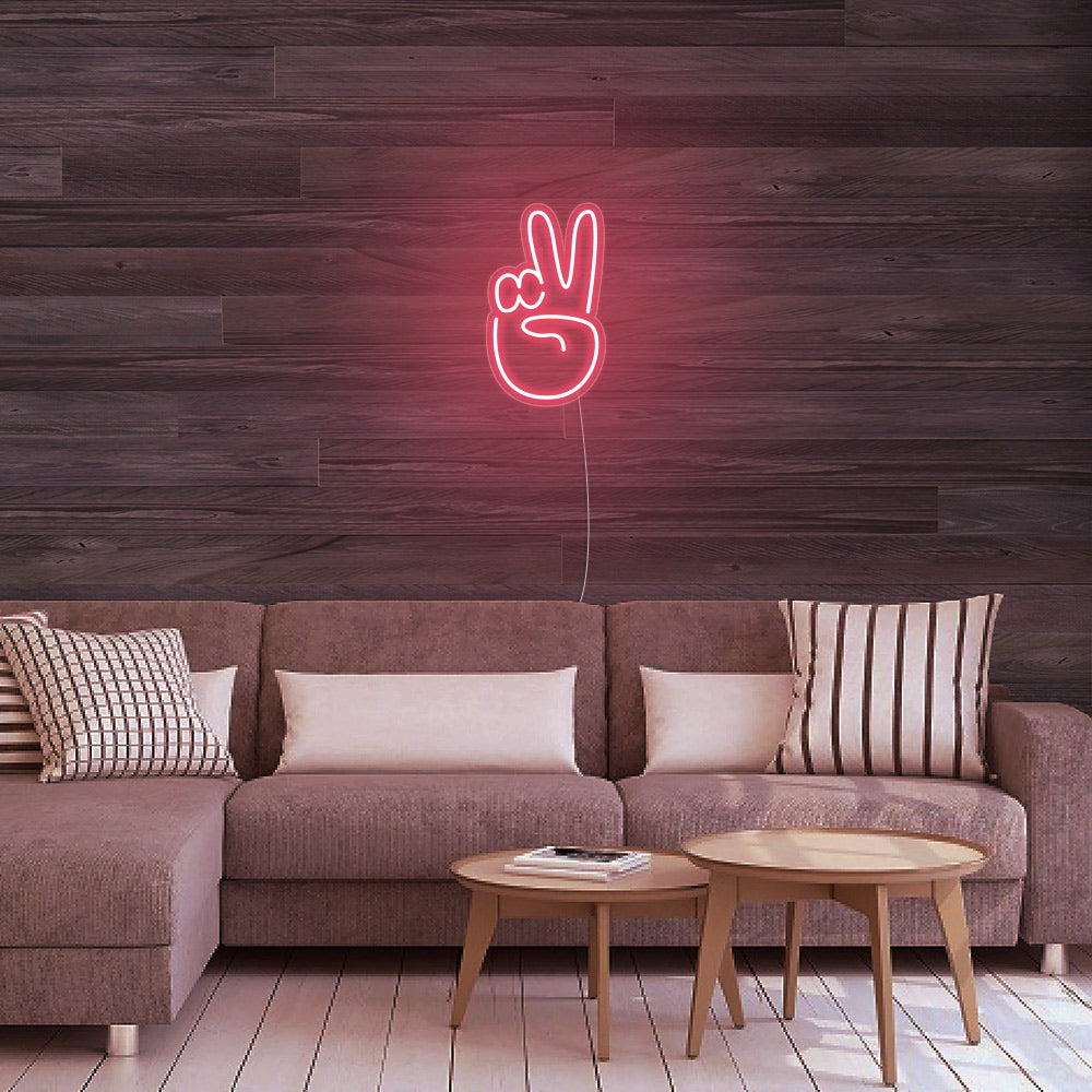 Mini Peace Finger LED Neon Signs