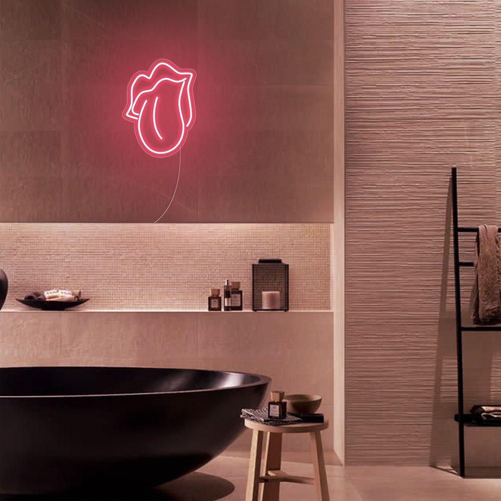 Mini Mouth Licking LED Neon Signs