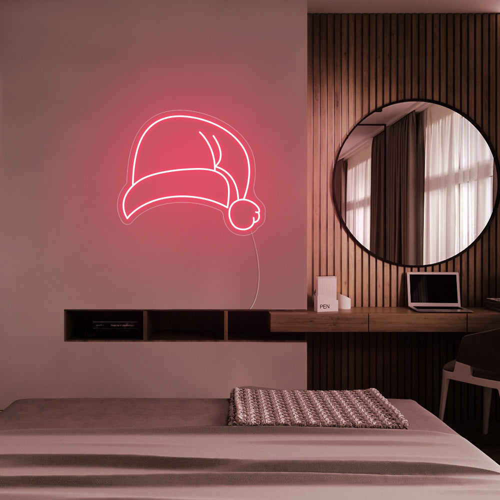 Christmas Hat LED Neon Sign - Merry Christmas Neon Sign