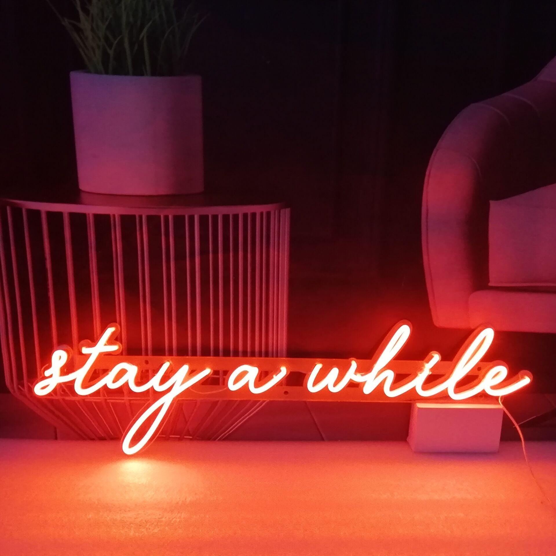stay a while Neon Signs