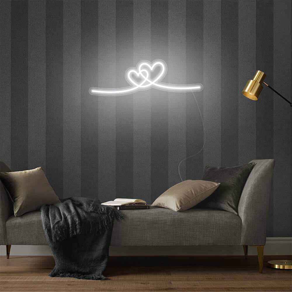 Mini Double Hearts LED Neon Signs