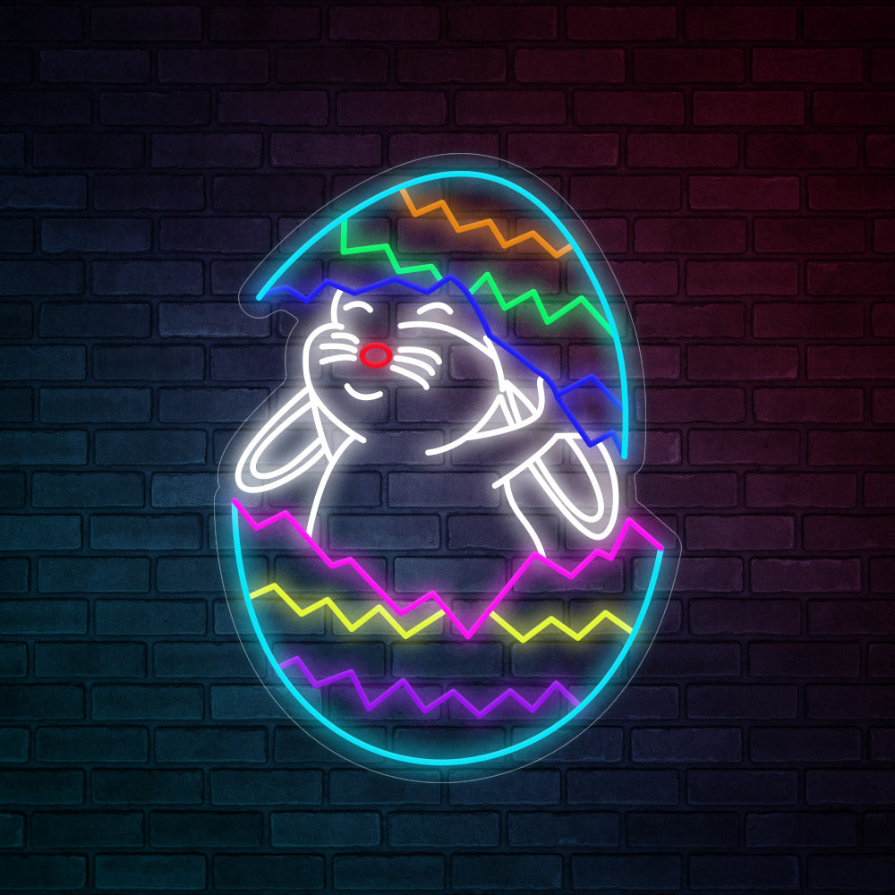 Easter Neon Signs - Colorful Egg Rabbit Neon