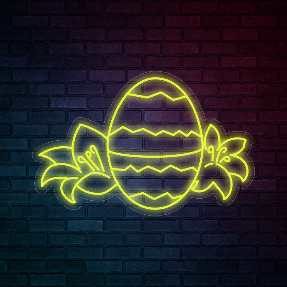 Easter Neon Signs - Colorful Egg Flowers Neon