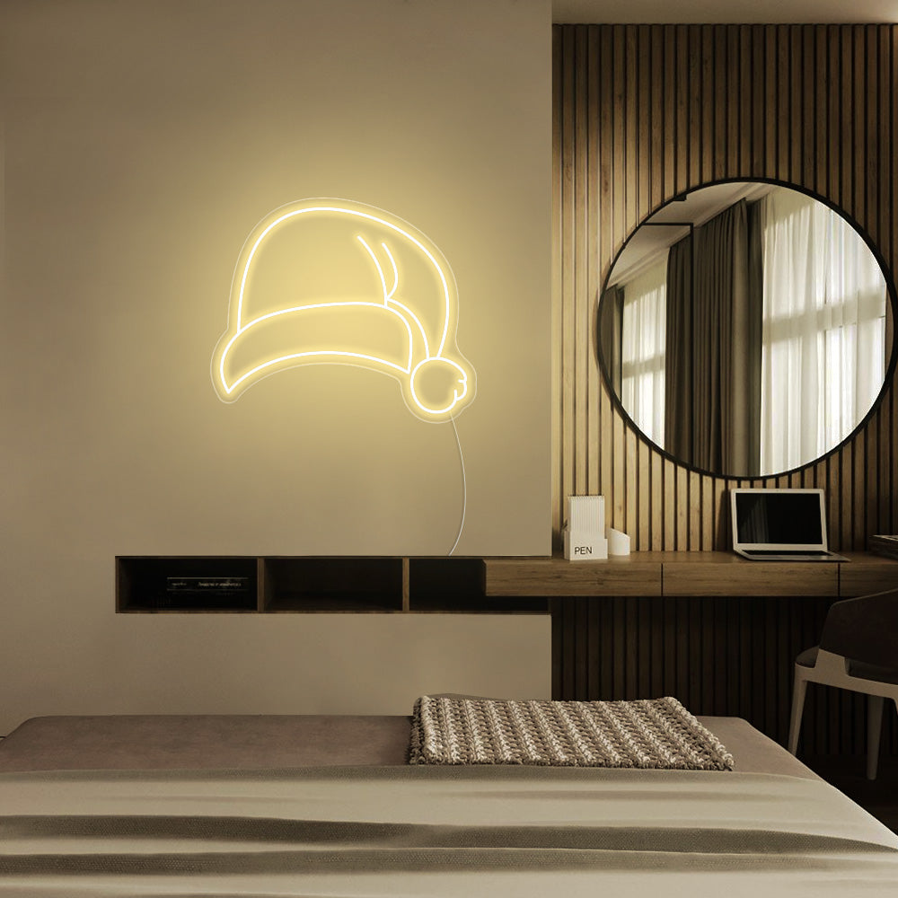 Christmas Hat LED Neon Sign - Merry Christmas Neon Sign