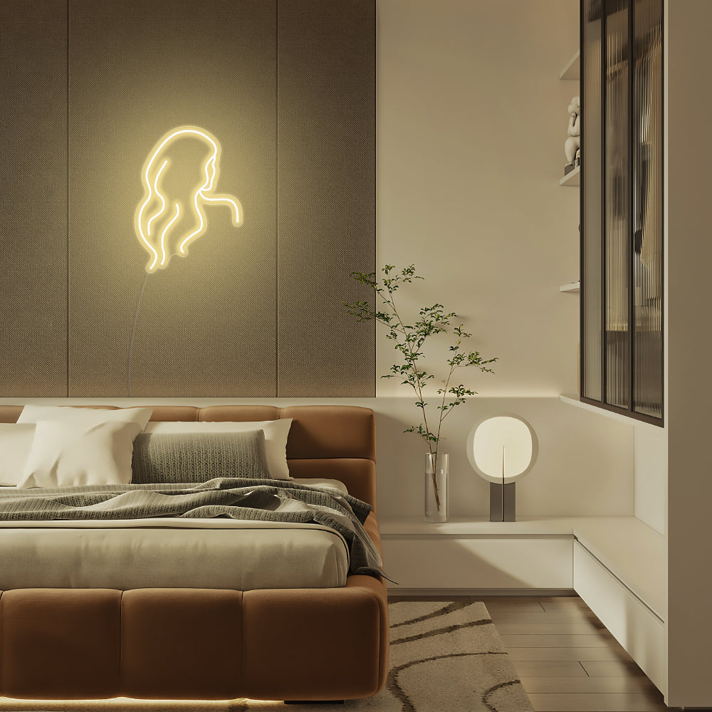 Mini Long Hair Back LED Neon Signs