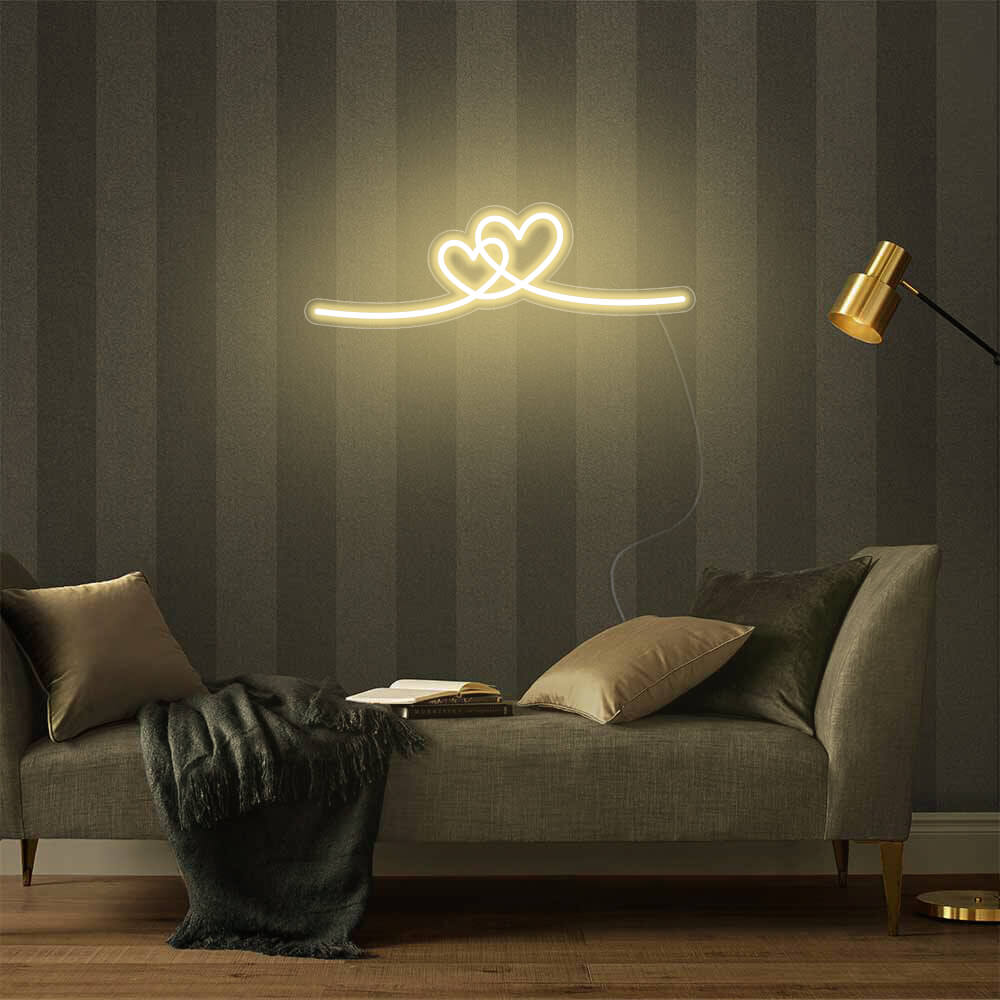 Mini Double Hearts LED Neon Signs