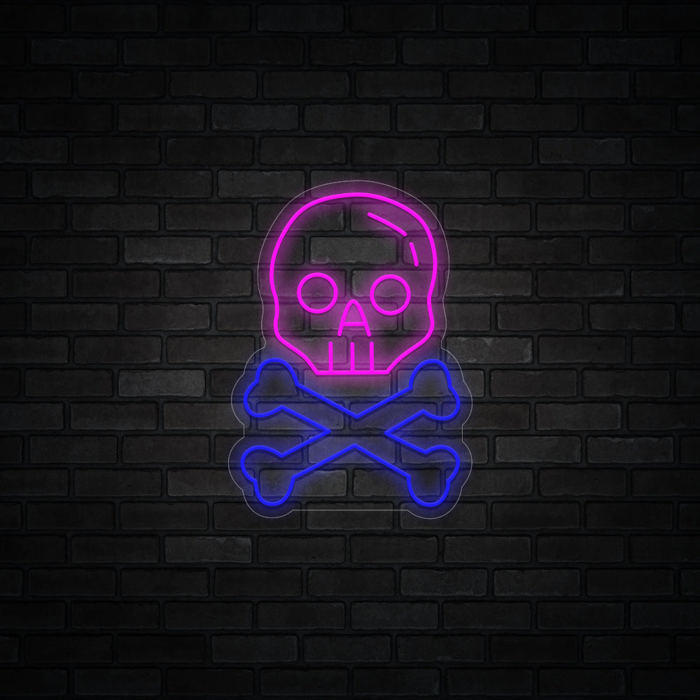 Skull x Bone LED Neon Sign - Happy Halloween Neon Sign