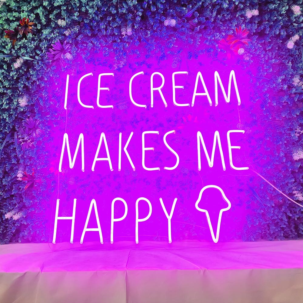Ice Cream Makes Me Happy Neon Signs
