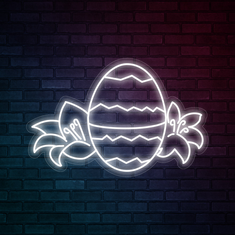 Easter Neon Signs - Colorful Egg Flowers Neon