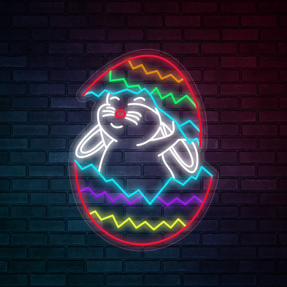 Easter Neon Signs - Colorful Egg Rabbit Neon