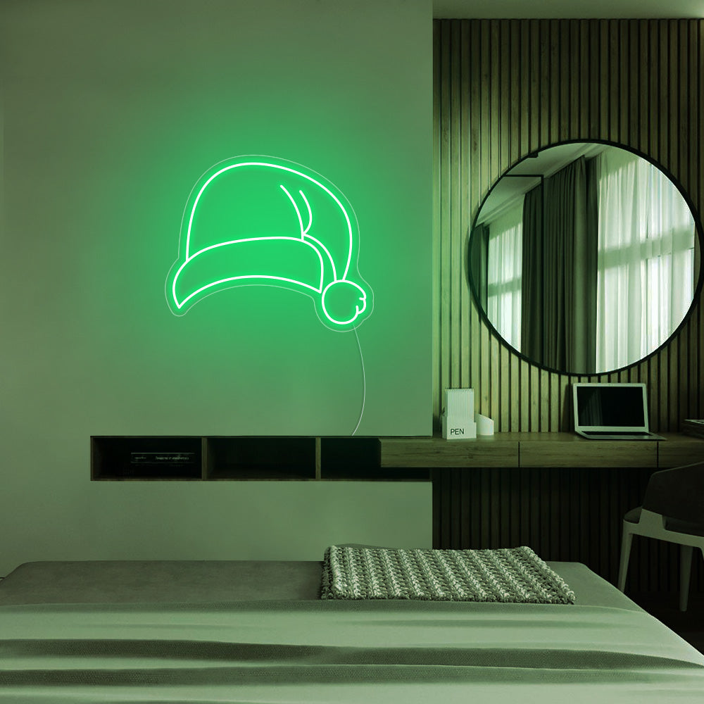 Christmas Hat LED Neon Sign - Merry Christmas Neon Sign