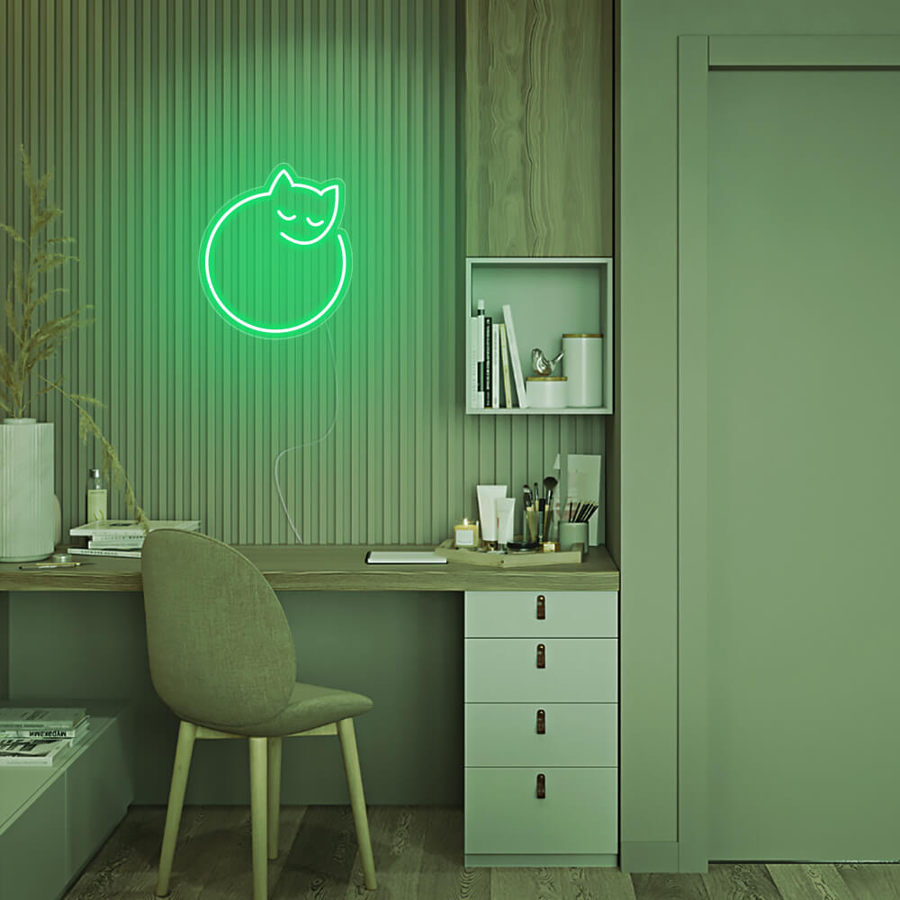 Mini curled up kitty cute cat LED Neon Signs