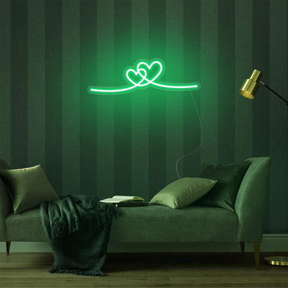 Mini Double Hearts LED Neon Signs