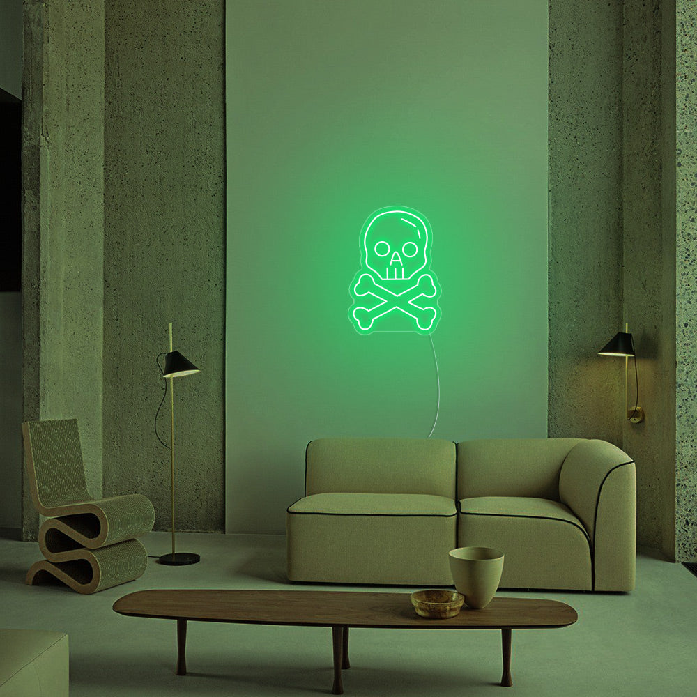 Skull x Bone LED Neon Sign - Happy Halloween Neon Sign