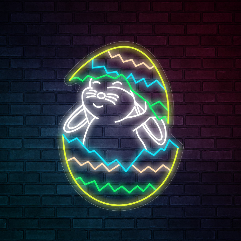 Easter Neon Signs - Colorful Egg Rabbit Neon